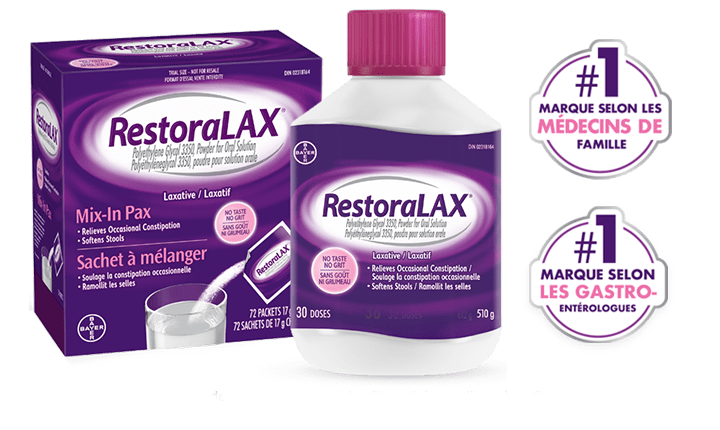 Packages of RestoraLax the most recommended by family doctors and gastroenterologists